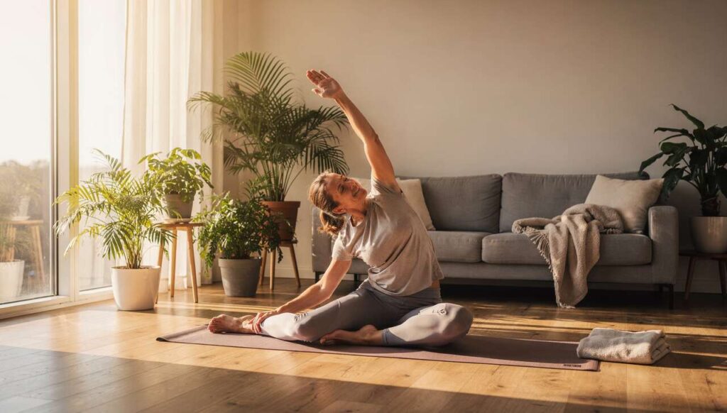 Stretching mattutino: la routine di 5 minuti che i fisioterapisti raccomandano dopo i 40 anni